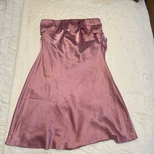 Elegant Pink Satin Skirt